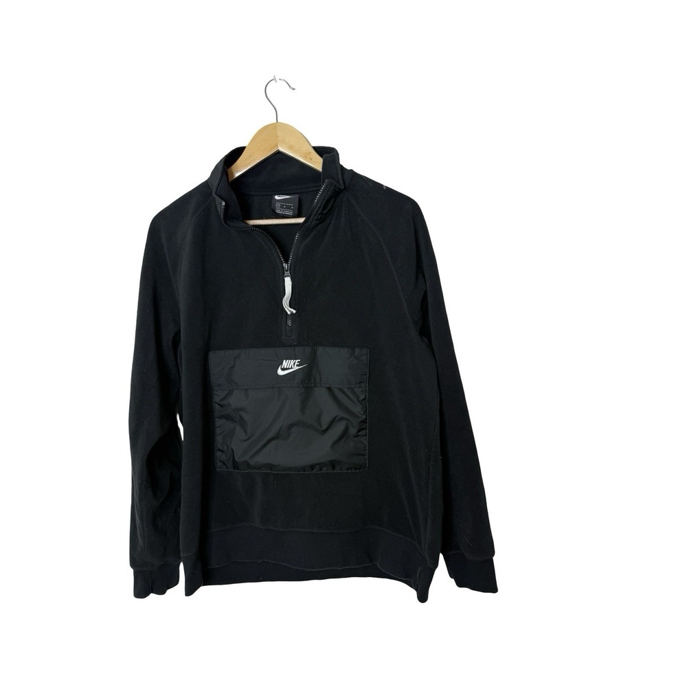Black Nike Sportswear Half-Zip Fleece Pullover CJ4545-010 Men's Size Medium